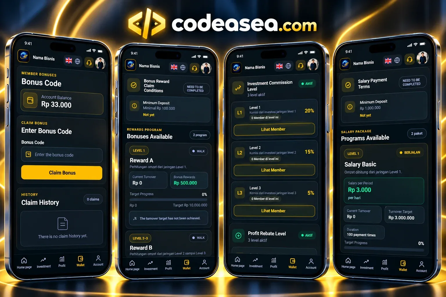Screenshot 3 Demosea1 Investment Website